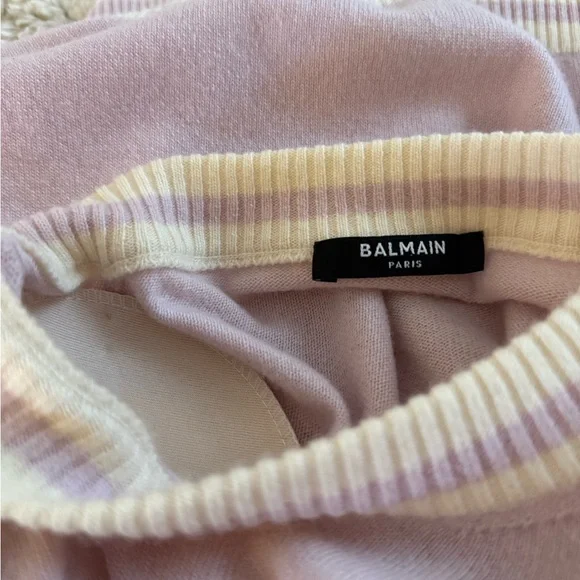 Balmain Light Pink Logo- Embroidered Jumper